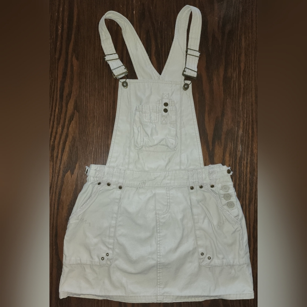 RARE y2k vintage Khaki cargo miniskirt overalls